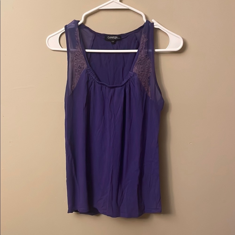 George Purple Tank Top with Scoop Neckline (Bin U)